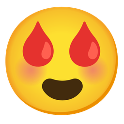 smiling face with heart-eyes and drop of blood