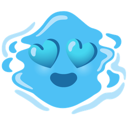 smiling face with heart-eyes and droplet