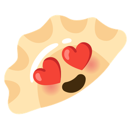 Smiling face with heart-eyes and Dumpling