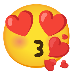 Smiling face with heart-eyes and Face blowing a kiss