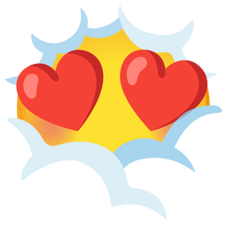 smiling face with heart-eyes and face in clouds