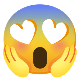 smiling face with heart-eyes and face screaming in fear