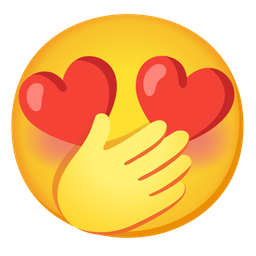 Smiling face with heart-eyes and Face with hand over mouth