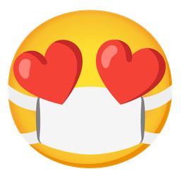 smiling face with heart-eyes and face with medical mask