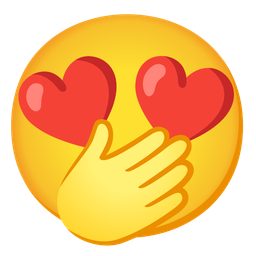 smiling face with heart-eyes and face with open eyes and hand over mouth