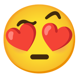smiling face with heart-eyes and face with raised eyebrow