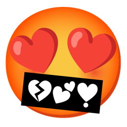 smiling face with heart-eyes and face with symbols on mouth