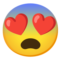 smiling face with heart-eyes and fearful face