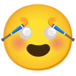 smiling face with heart-eyes and field hockey