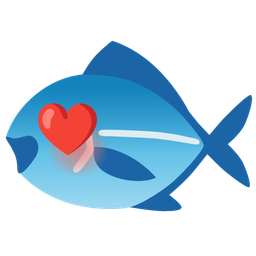 smiling face with heart-eyes and fish