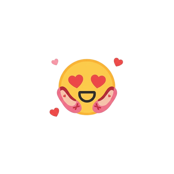 Smiling face with heart-eyes and Flat shoe