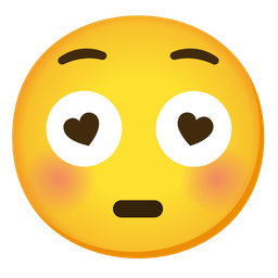 smiling face with heart-eyes and flushed face