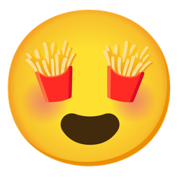 smiling face with heart-eyes and french fries