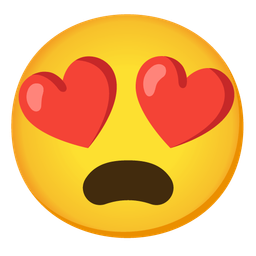 smiling face with heart-eyes and frowning face with open mouth