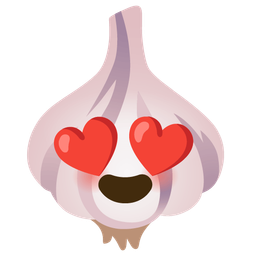 smiling face with heart-eyes and garlic