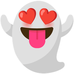 smiling face with heart-eyes and ghost