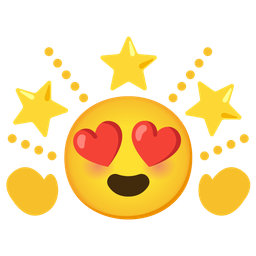 smiling face with heart-eyes and glowing star