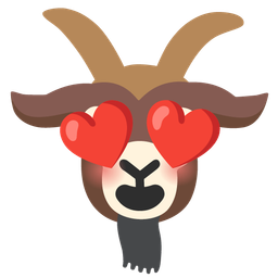 smiling face with heart-eyes and goat