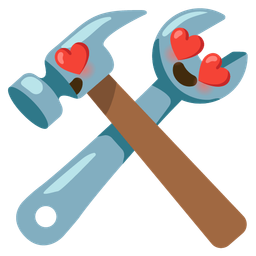 smiling face with heart-eyes and hammer and wrench