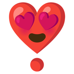 smiling face with heart-eyes and heart exclamation