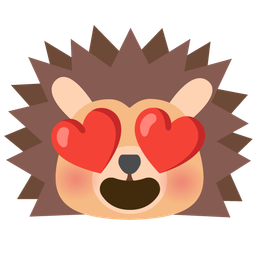 smiling face with heart-eyes and hedgehog
