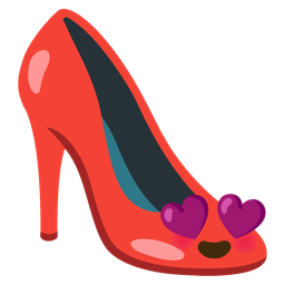 smiling face with heart-eyes and high-heeled shoe