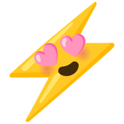 smiling face with heart-eyes and high voltage