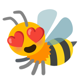 smiling face with heart-eyes and honeybee