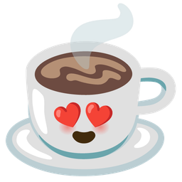 smiling face with heart-eyes and hot beverage