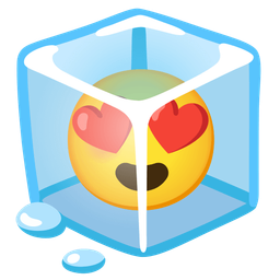 smiling face with heart-eyes and ice