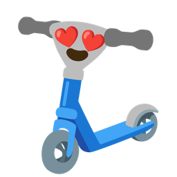 smiling face with heart-eyes and kick scooter