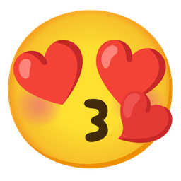 Smiling face with heart-eyes and Kissing face with closed eyes
