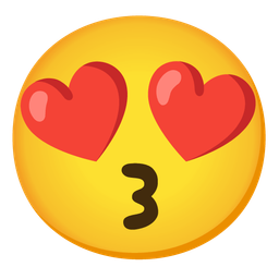 Smiling face with heart-eyes and Kissing face