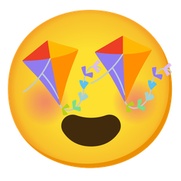 smiling face with heart-eyes and kite