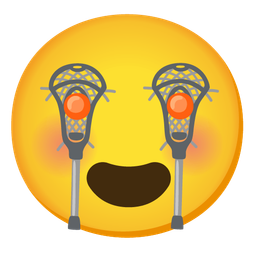 smiling face with heart-eyes and lacrosse
