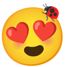 smiling face with heart-eyes and lady beetle