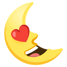 smiling face with heart-eyes and last quarter moon face