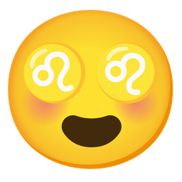 smiling face with heart-eyes and Leo