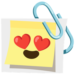 smiling face with heart-eyes and linked paperclips