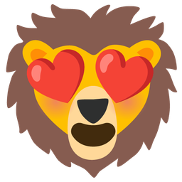 smiling face with heart-eyes and lion