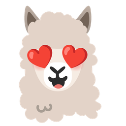 smiling face with heart-eyes and llama