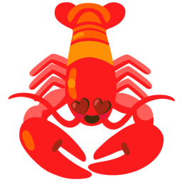 smiling face with heart-eyes and lobster