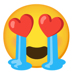 smiling face with heart-eyes and loudly crying face