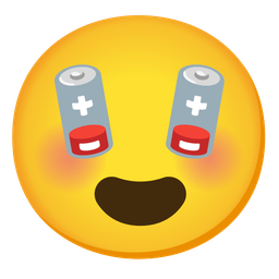 smiling face with heart-eyes and low battery