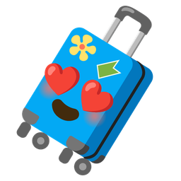 smiling face with heart-eyes and luggage