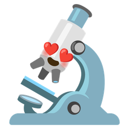 smiling face with heart-eyes and microscope