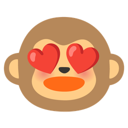 smiling face with heart-eyes and monkey face
