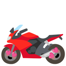 smiling face with heart-eyes and motorcycle