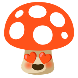 smiling face with heart-eyes and mushroom