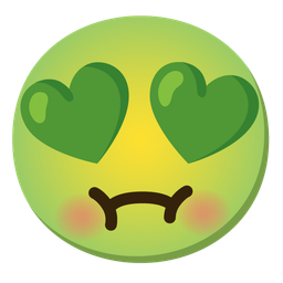 smiling face with heart-eyes and nauseated face